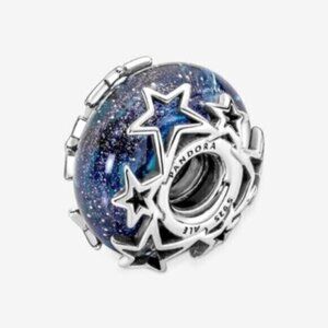 Galaxy Blue & Star Murano Charm